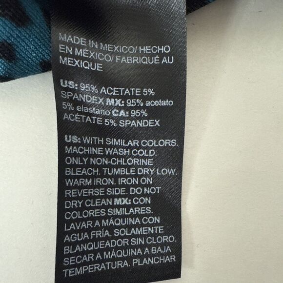 Chico's Travelers Boho Teal Black Leopard Print Dress Size 8/10 - Picture 12 of 16